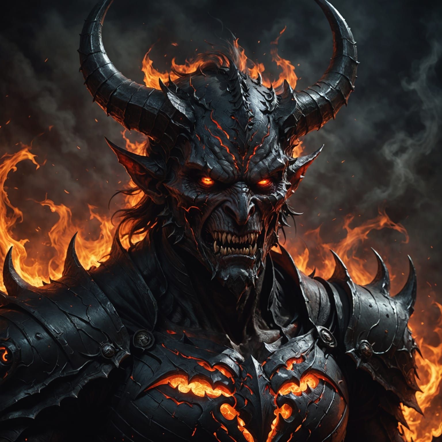 Surreal Demon Portrait in Dark Fantasy Style