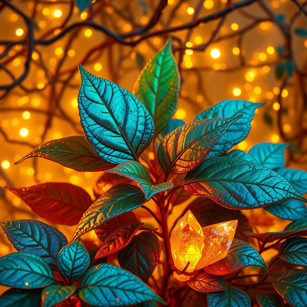 Iridescent Sassafras and Cubanite Crystal Fantasy Art