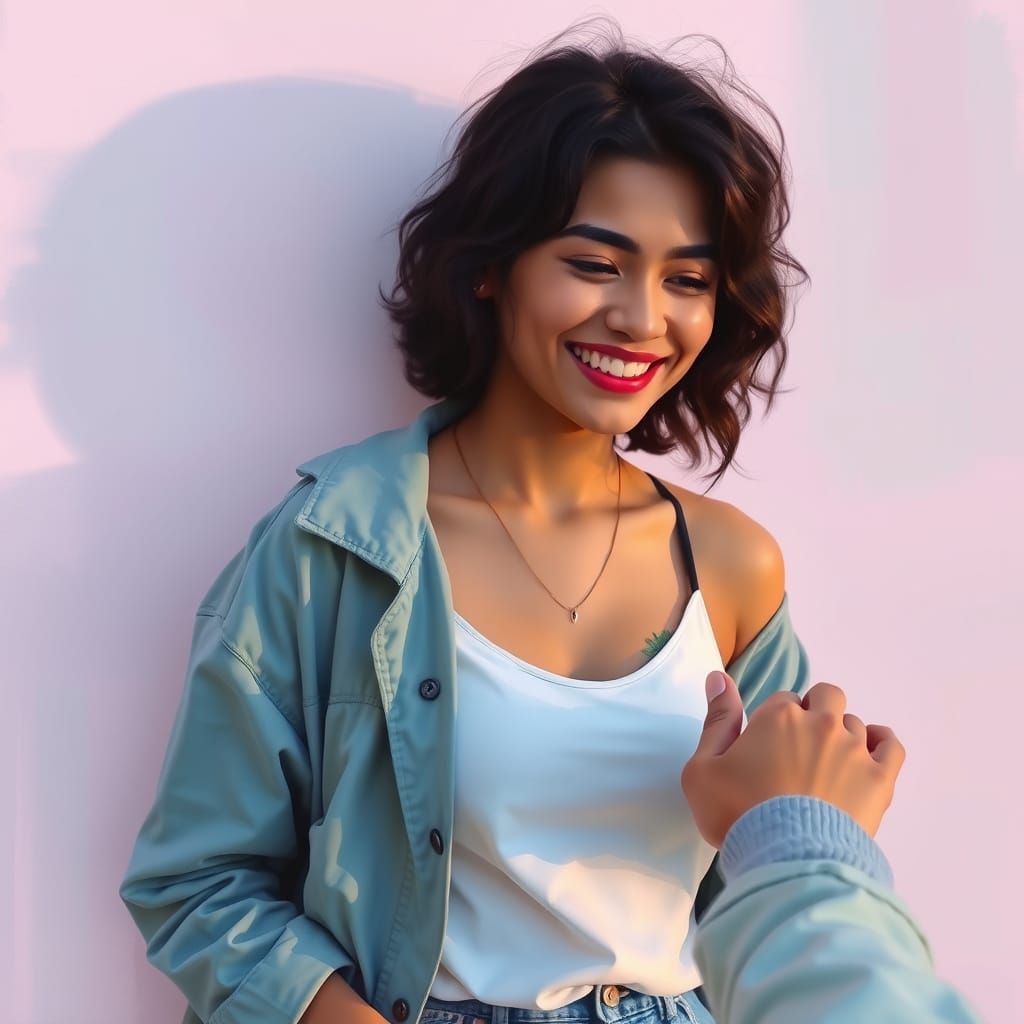 Gentle Hand Gesture in Pastel Colors