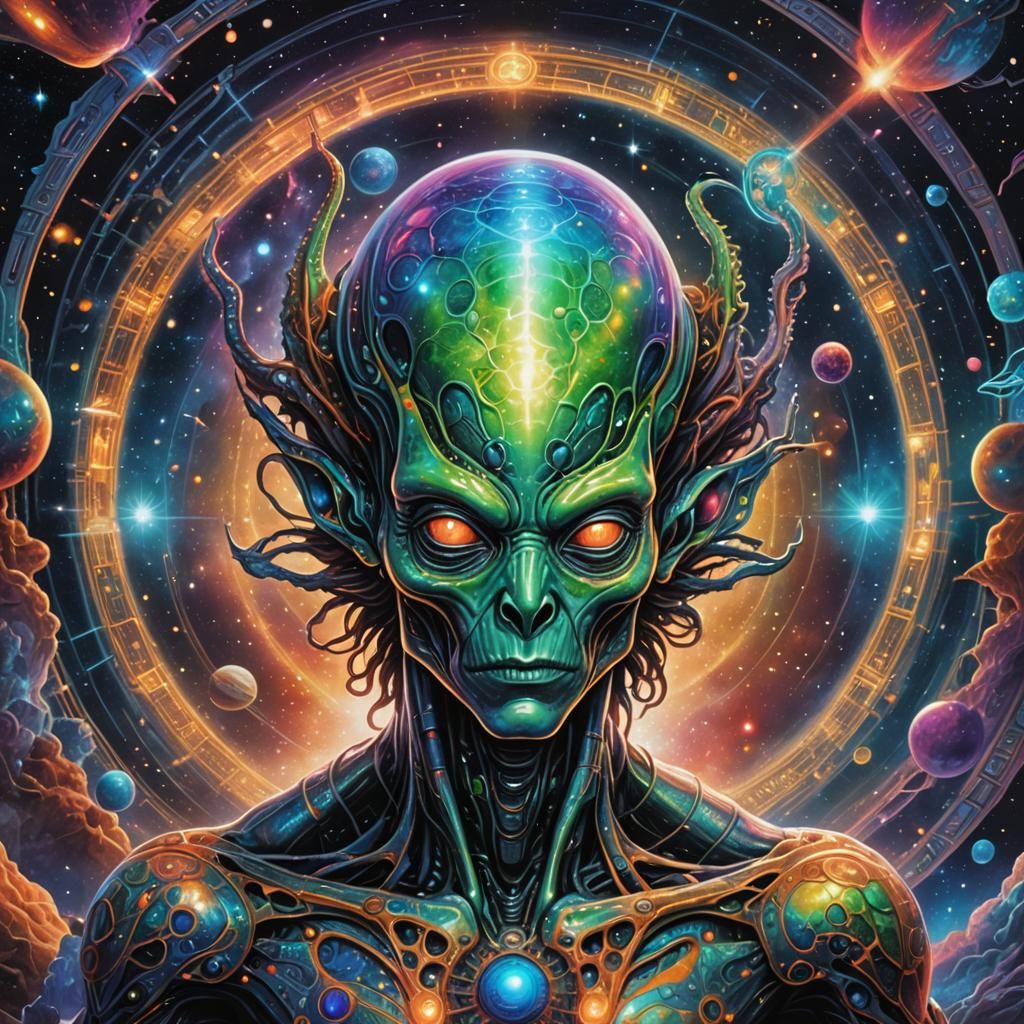 Psychedelic Alien Consciousness: Holographic Astral Illustra...