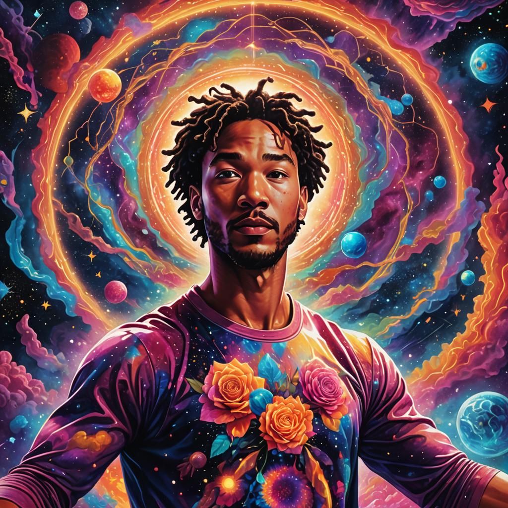 Derrick Rose in Surreal Cosmic Portrait