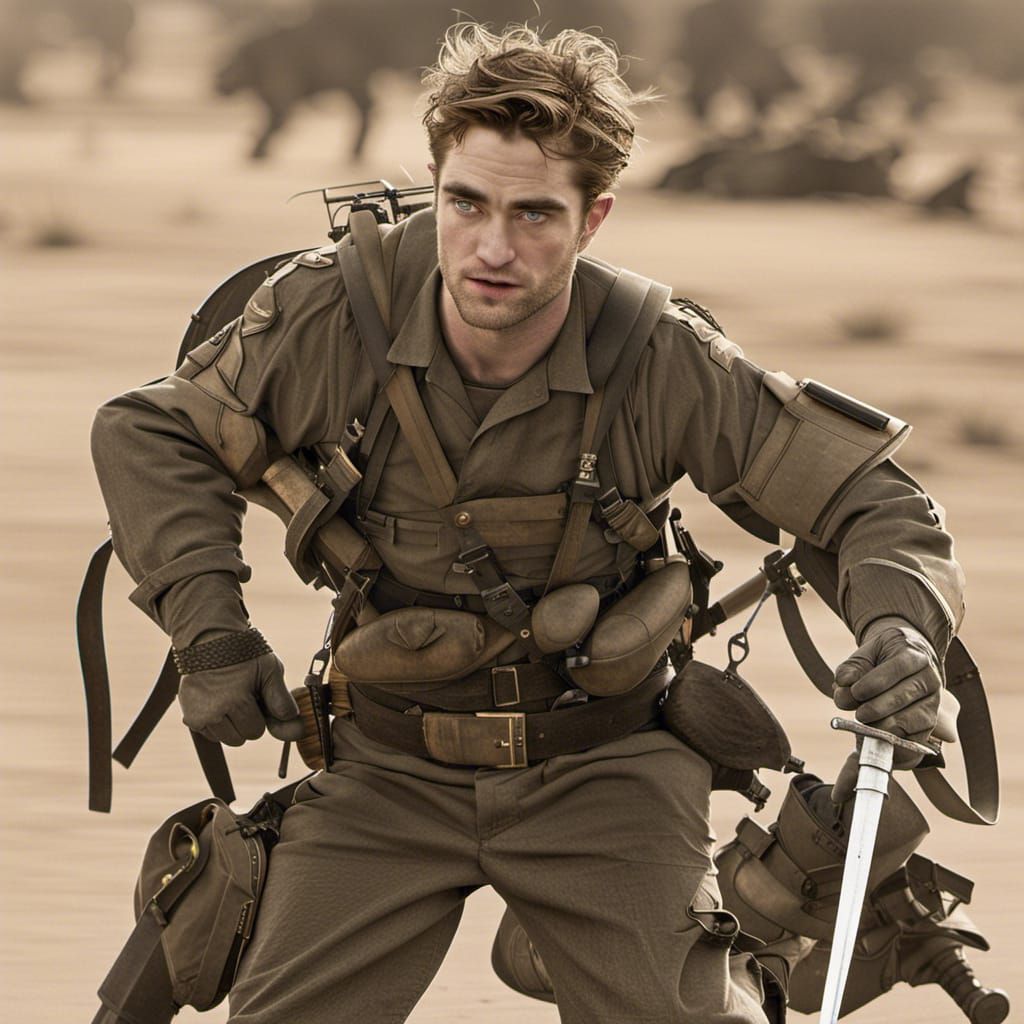 Paratrooper with Saber: A Digital Rendering