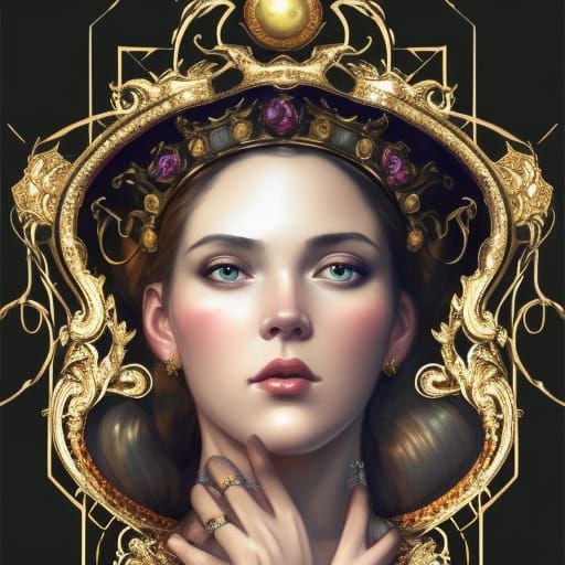 Lady with Rose Crown: Hyperdetailed Portrait