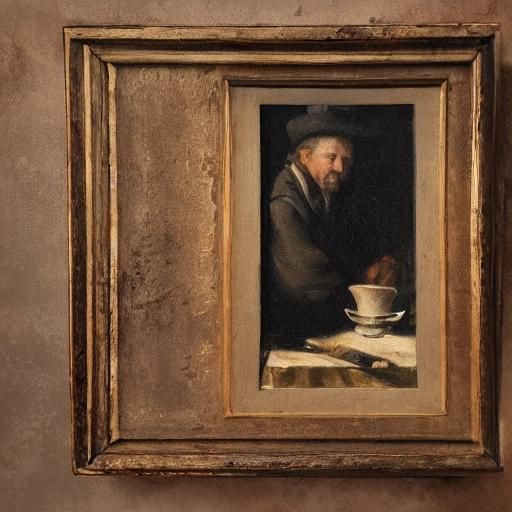 Vintage Pipe Smoking Still Life in Oil Painting Style