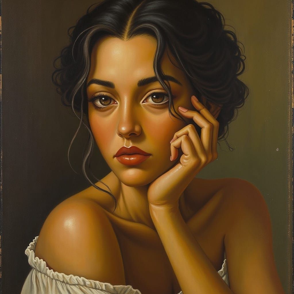 Woman with Piercing Eyes in Rembrandt Lighting