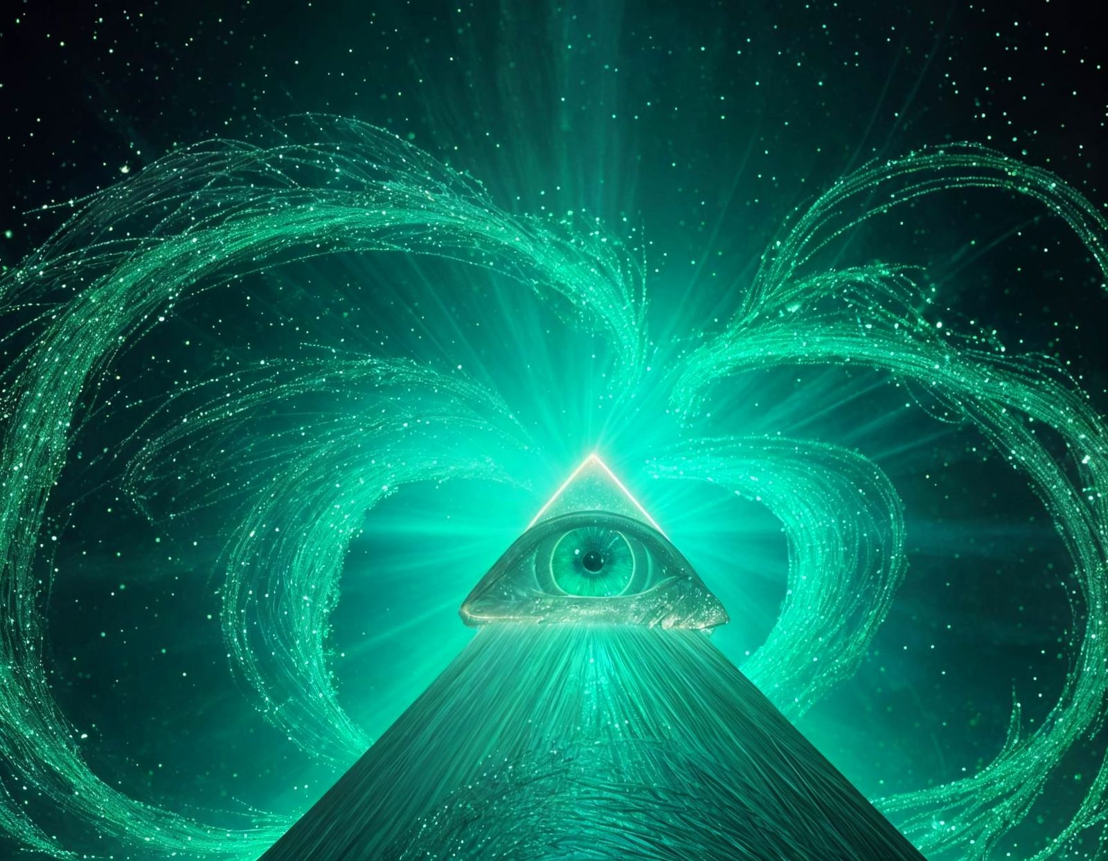 Surrealistic Eye in a Vibrant Comic Sky