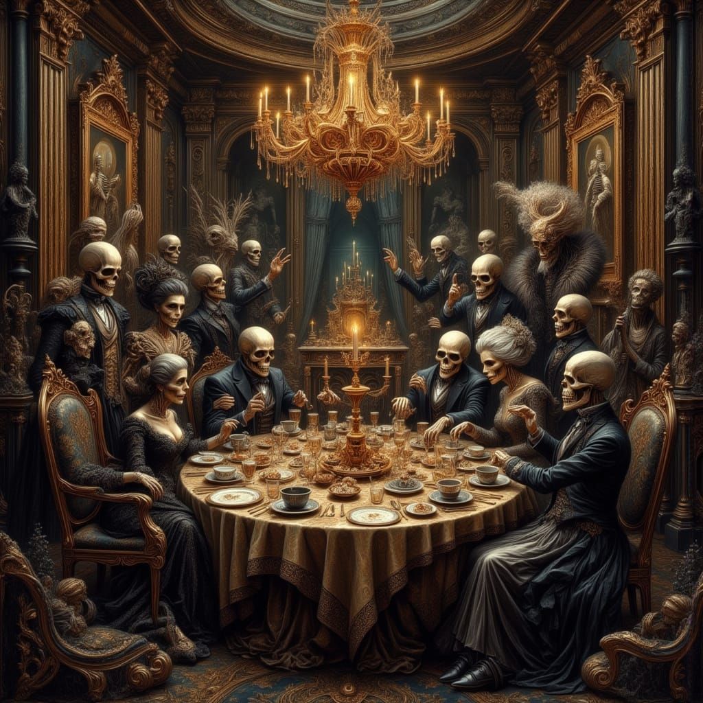 Macabre Banquet: Headless Figures in Victorian Dark Fantasy