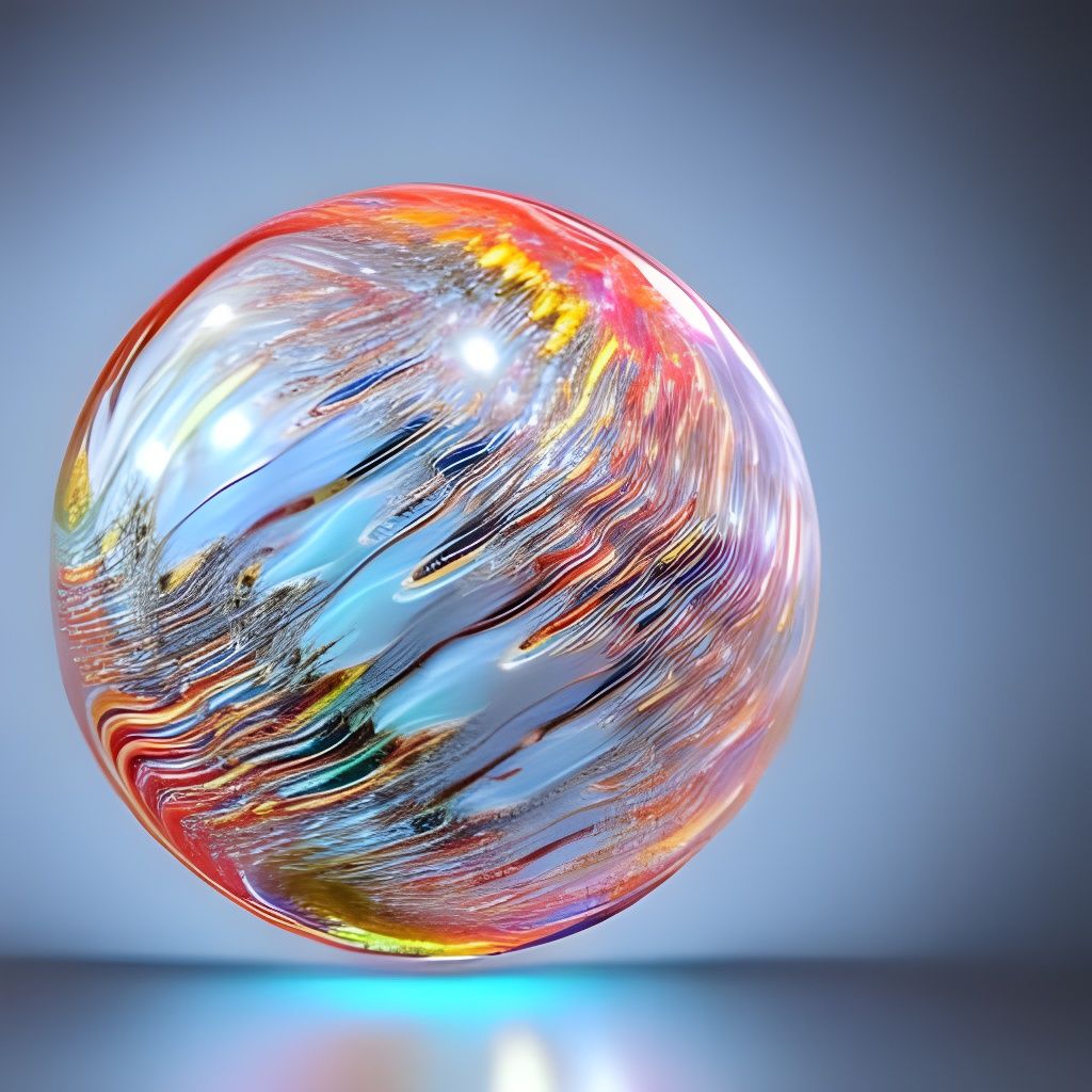 Colorful Swirling Glass Marble in 3D