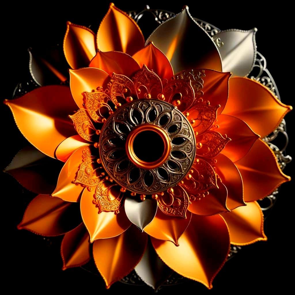 Luxurious Gold and Silver Filigree with Soft Light