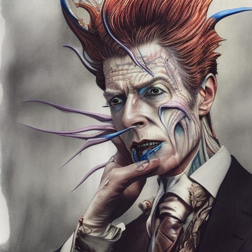 David Bowie as Fearsome Vampire in 3D Digital Art