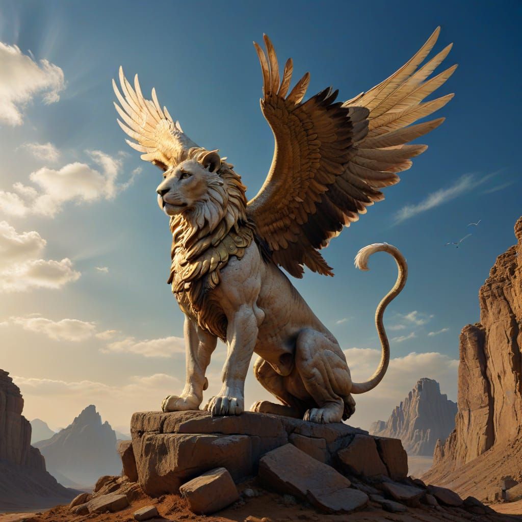 Hyper-Realistic Sphinx in Ancient Atmosphere