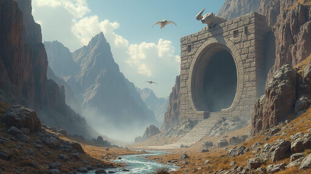 Enchanted Oasis: A Digital Art Fantasy Landscape