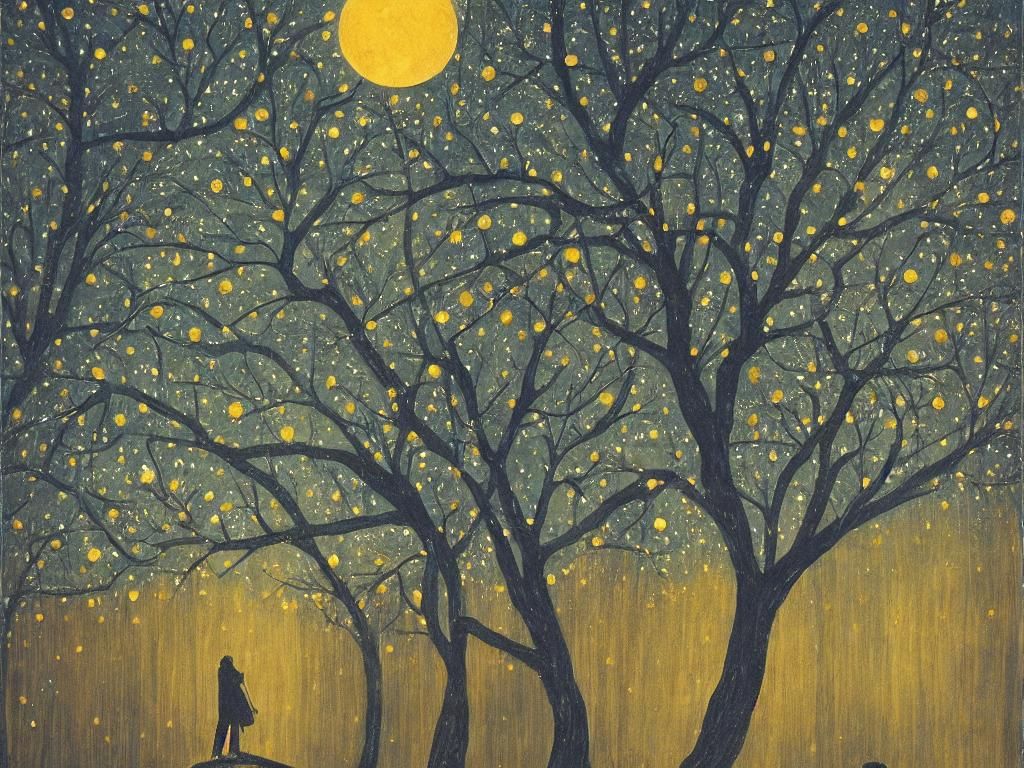 Moonlit Embrace: A Couple's Serene Forest Encounter