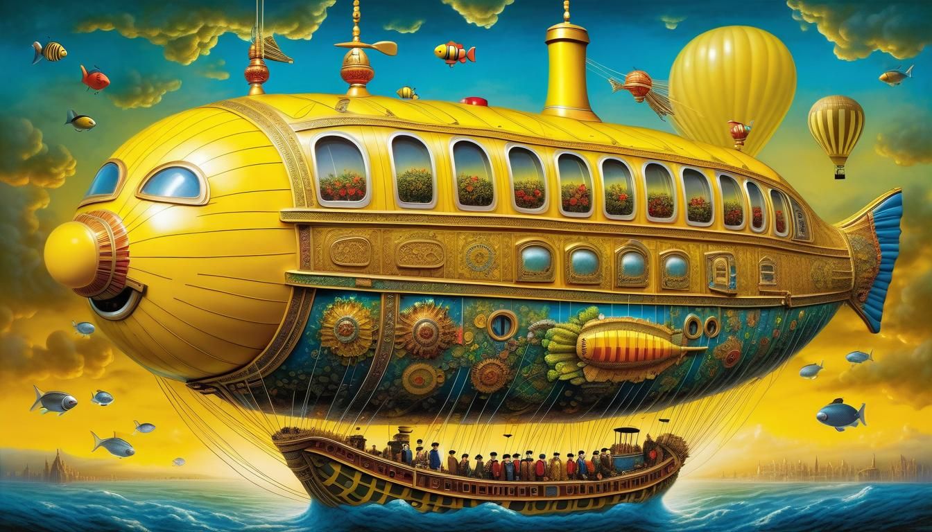 Fantastical Yellow Submarine Hot Air Balloon