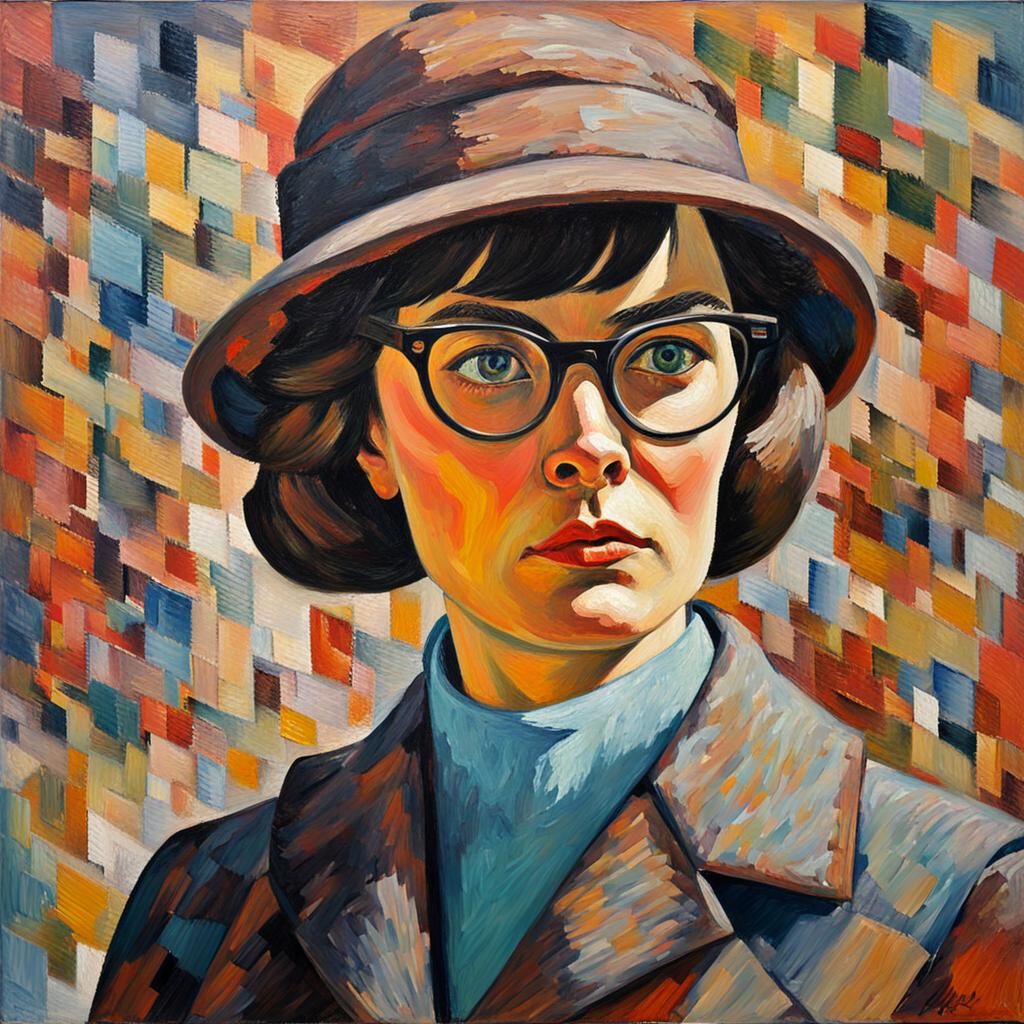 Female Spy in Expressionist Impasto Style