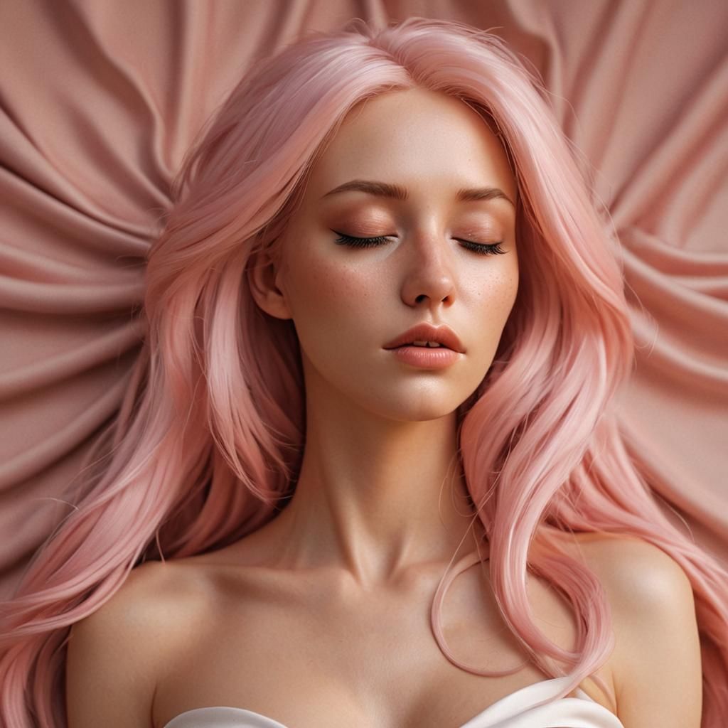 Woman with Pastel Hair in Anime Style