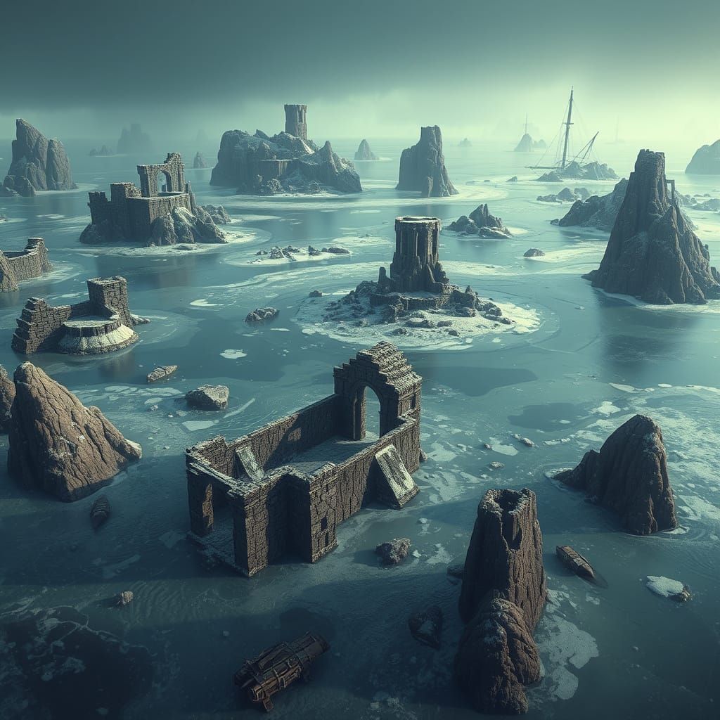 Submerged Nord Ruins in Frigid Archipelago