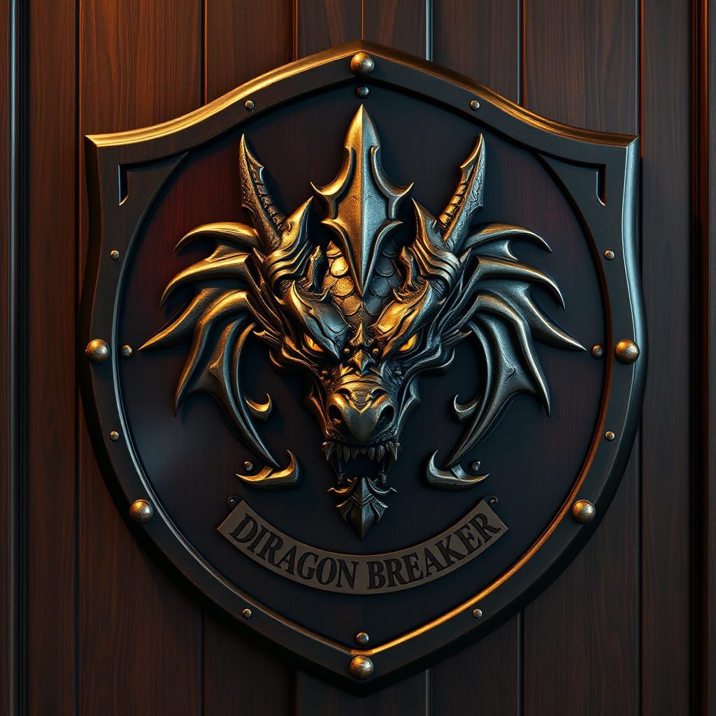 Majestic Dragon Breaker Family Crest Shield