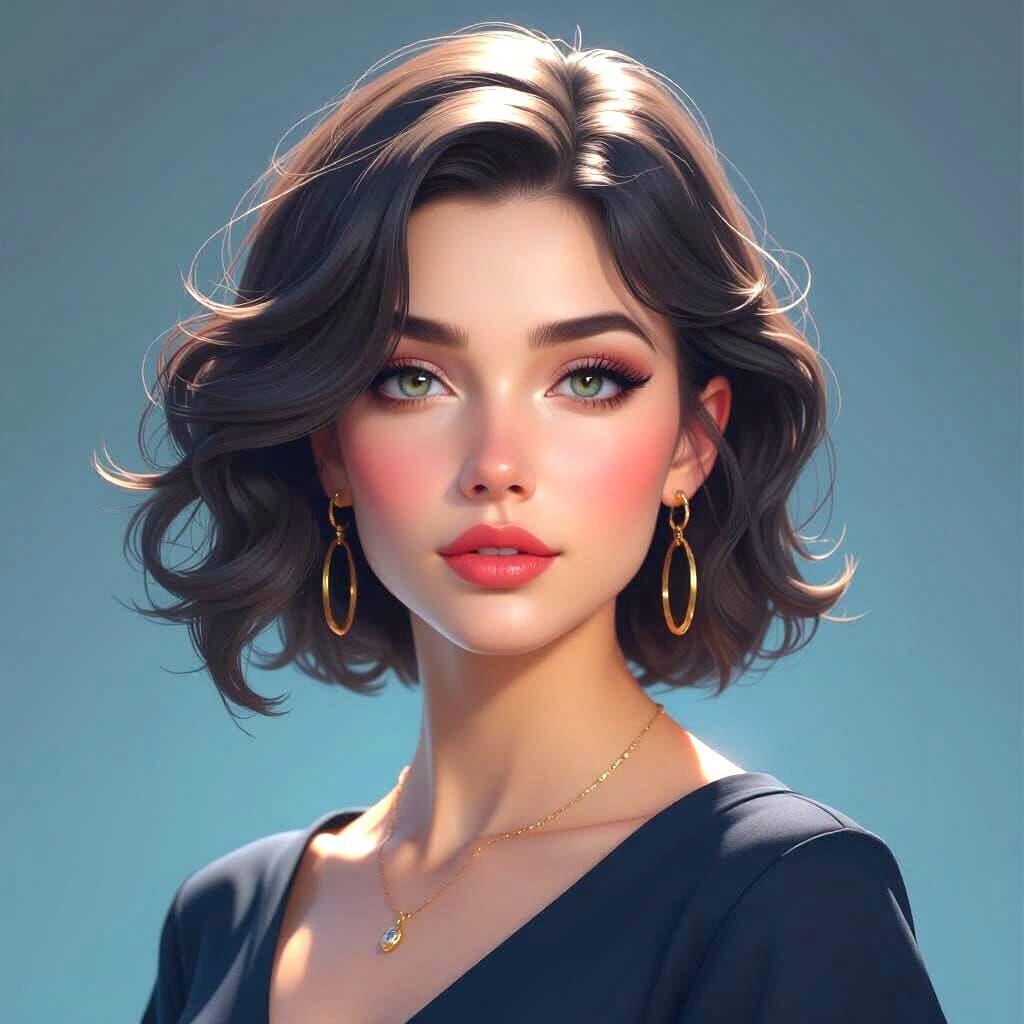 AI Portrait with Dynamic Lighting and Triadic Colors