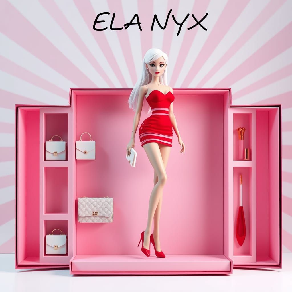 Luxurious Doll Figure in Pastel Pink Packaging