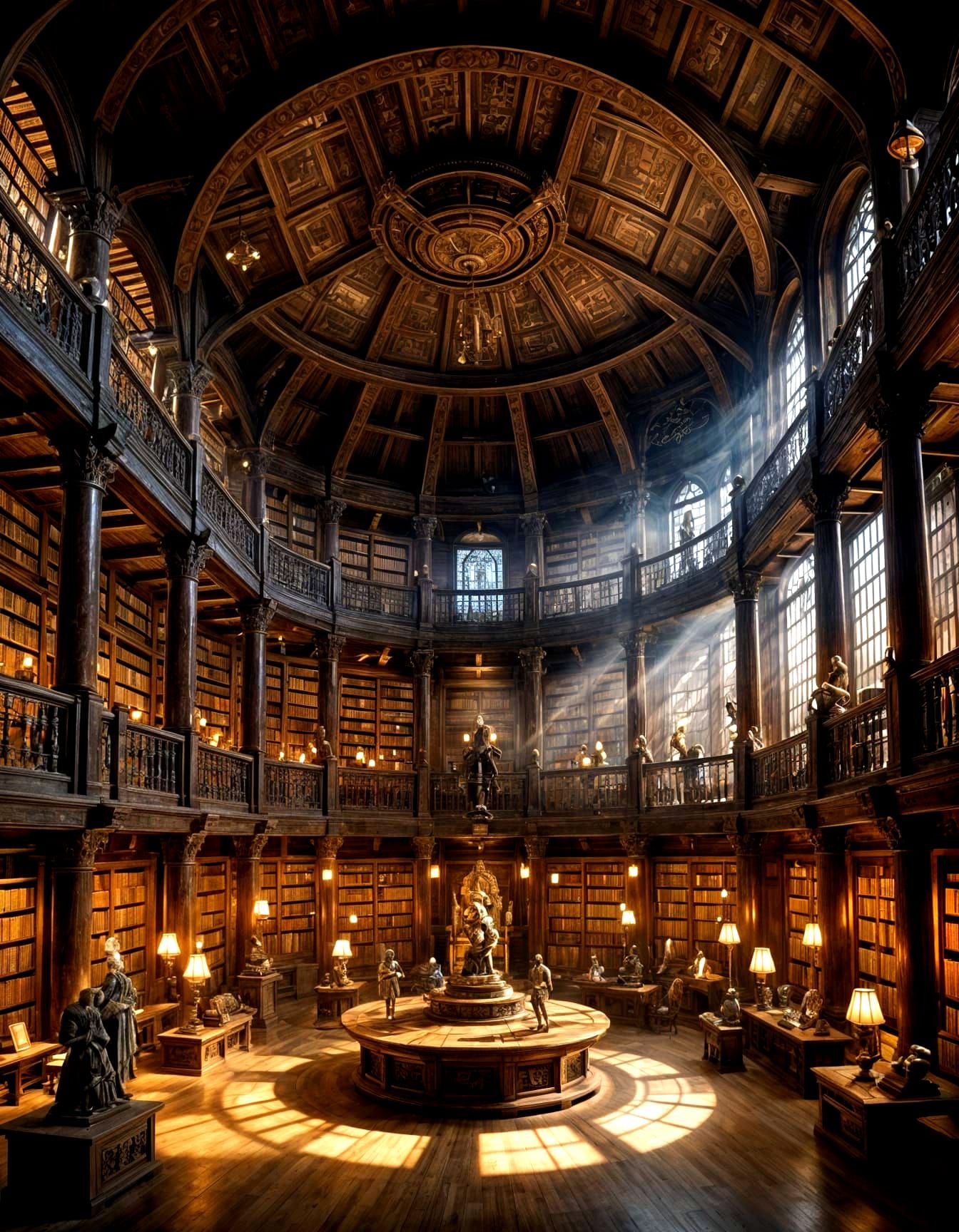 Enchanted Medieval Library of Wonders