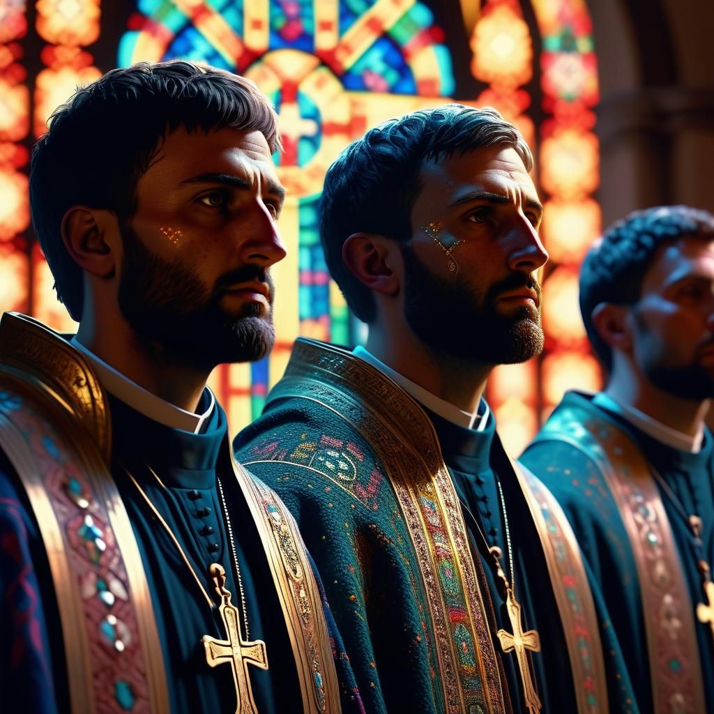 Radiant Saints in Dramatic Baroque Lighting