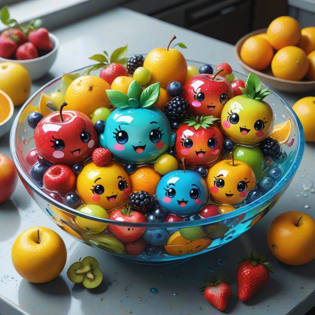 Chibi fruit bowl