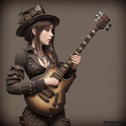 Steampunk Guitar Engine Fusion