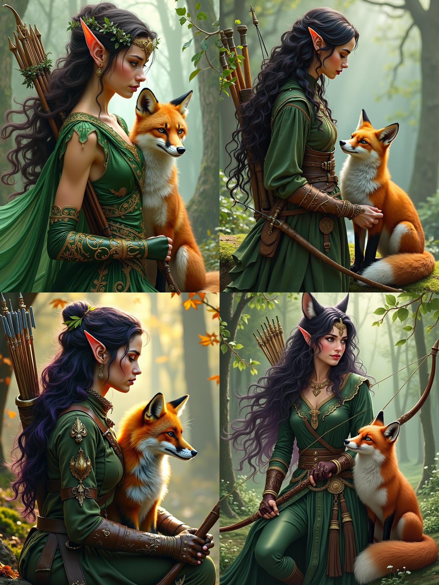 Beautiful Elf Warrior with Fox