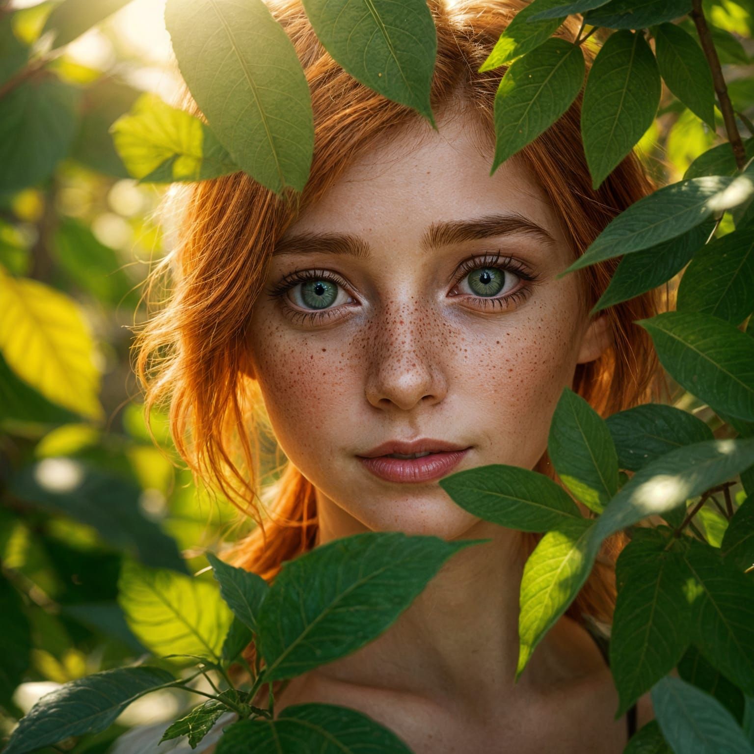 Ginger Haired Girl's Joyful Summer Portrait