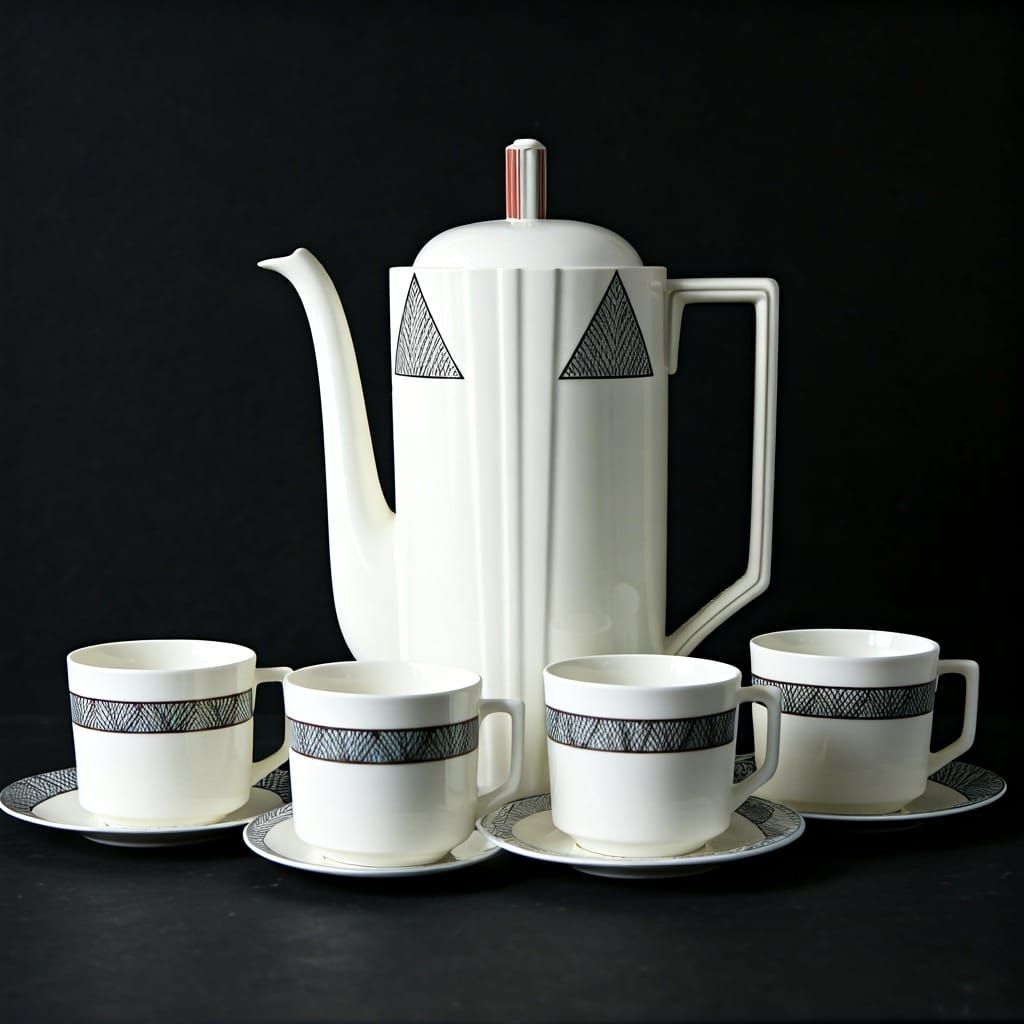Art Deco Bone China Coffee Set