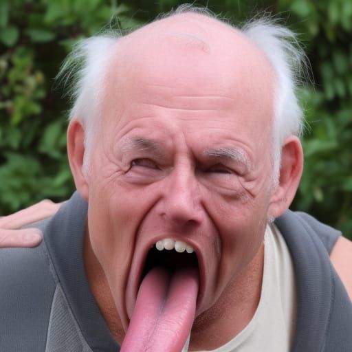 Grandpa got a long tongue