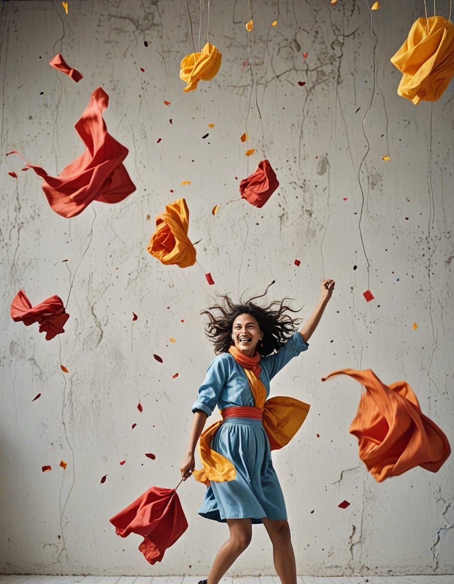 Joyful Woman Dancing with Unbridled Enthusiasm