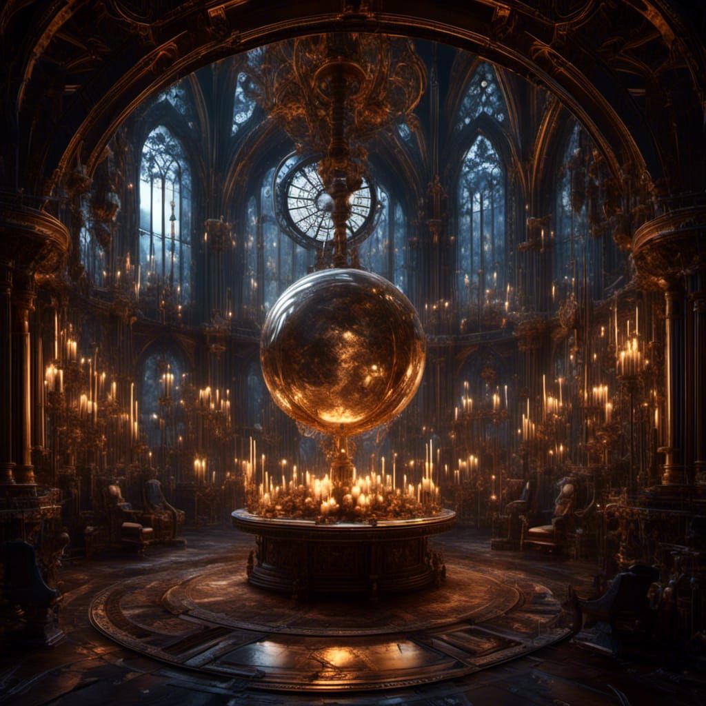 Gothic Steampunk Chronosphere in Infinite Mirror Display