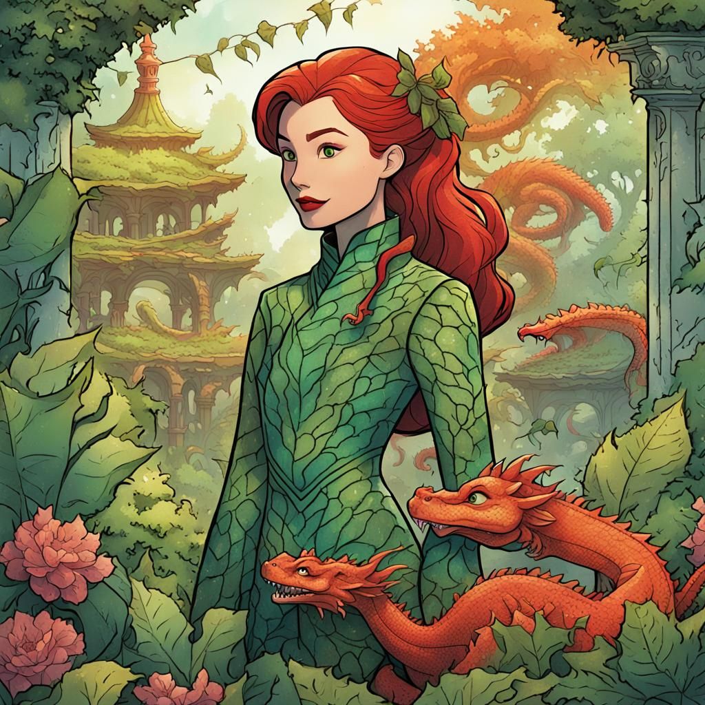 Poison Ivy and Mushu in Botanical Garden