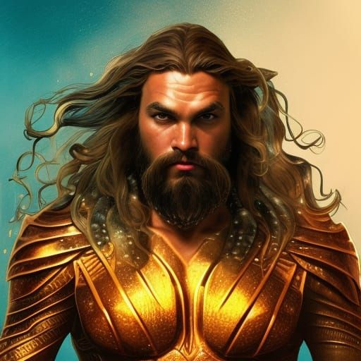 Aquaman Portrait in Hyperdetailed Art Nouveau Style