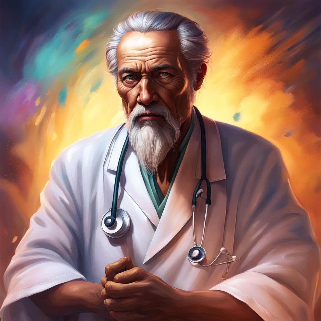 Papus: A Master Physician in Hyperrealistic Splash Art