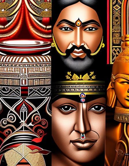 Vibrant Indian Culture Heritage in Detailed Digital Art