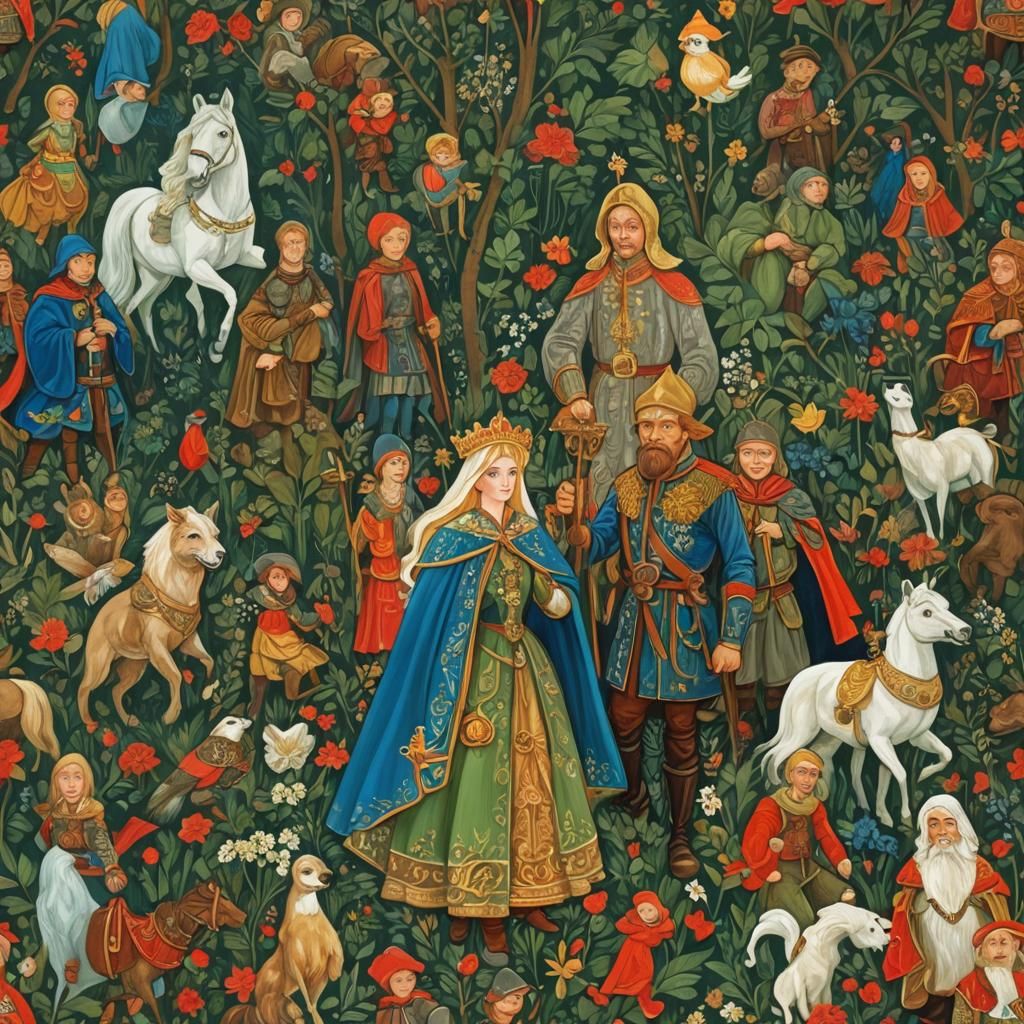 Heroes of Russian Fairy Tales Painting