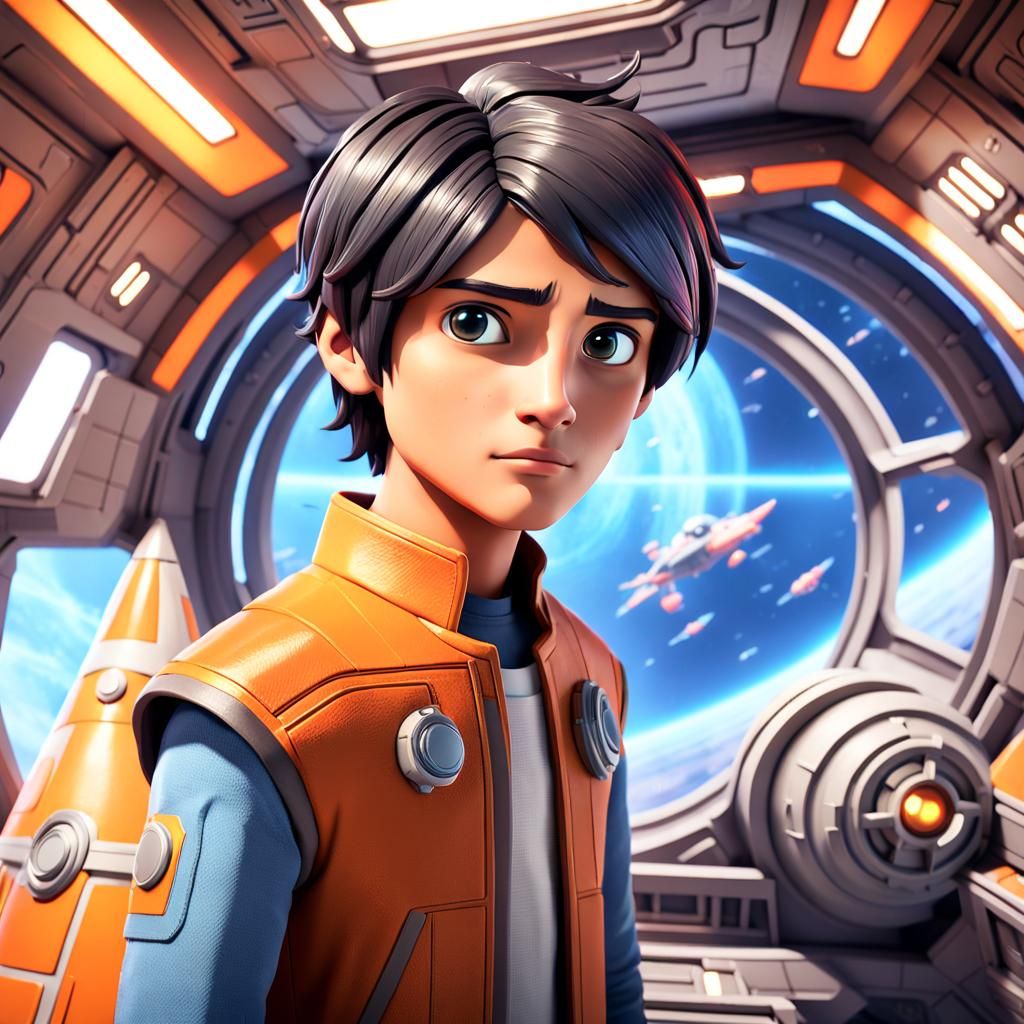 Realistic CGI Portrait of Ezra Bridger from Star Wars Rebels