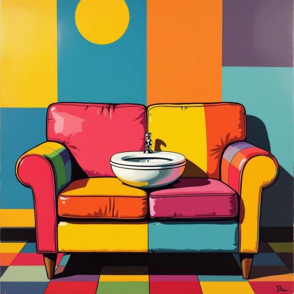 Surreal Pop Art Sofa With Toilet Seat