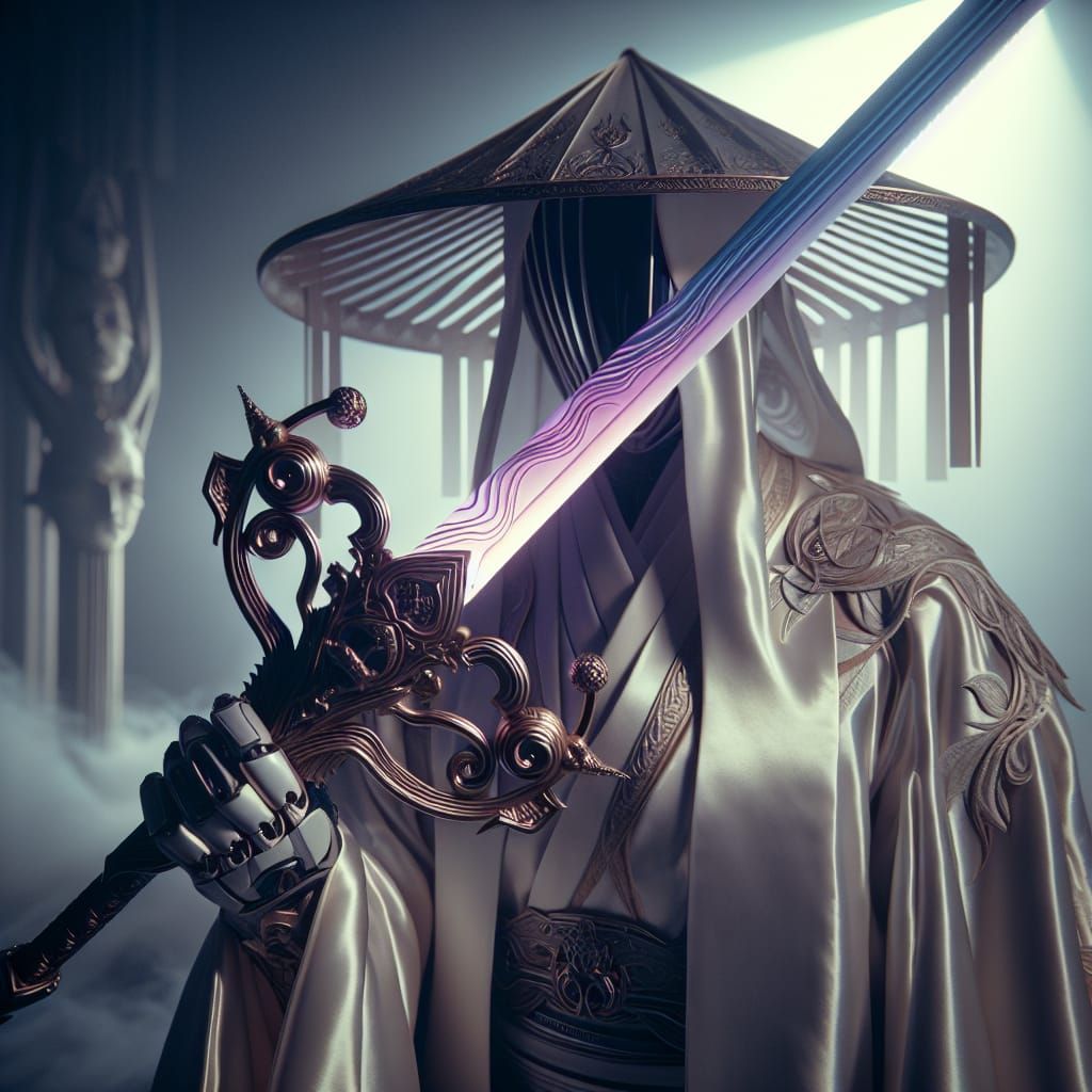 Intergalactic Swordsman with Laser Sword, Cinematic Style