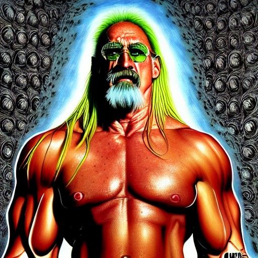 Hulk Hogan Hyperrealistic Digital Painting