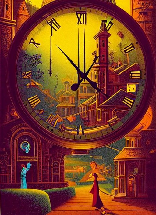 Clockpunk Town Rendered in Expressionist Style