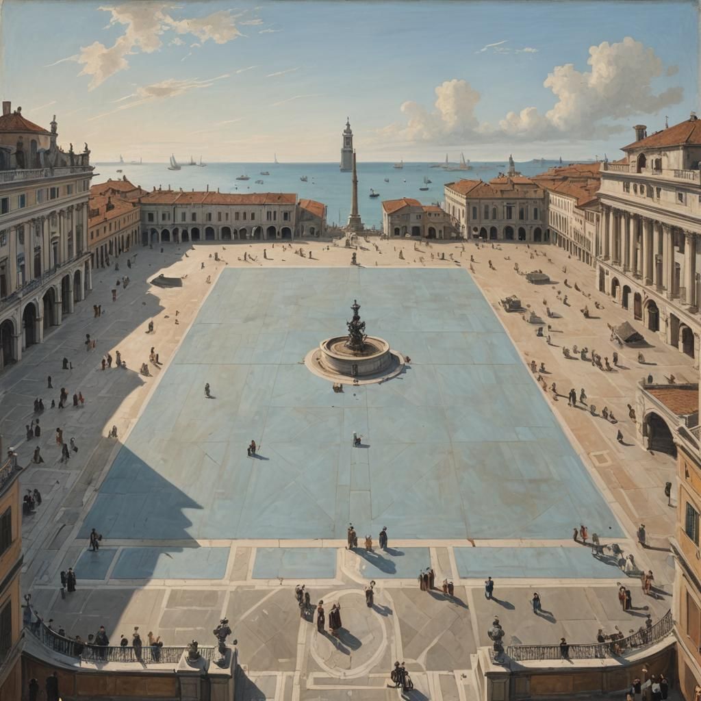 18th Century Piazza Aerial View