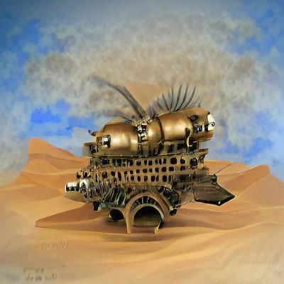 Steampunk Desert Warship Monster