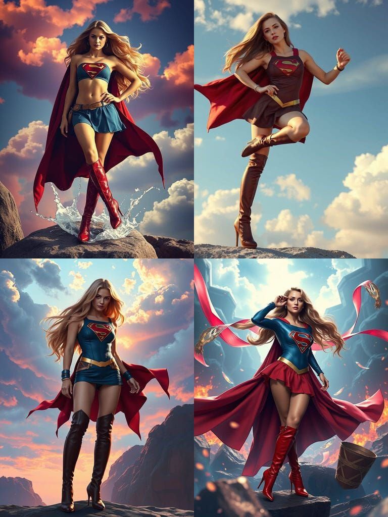 Transwoman Supergirl in Detailed Matte Painting
