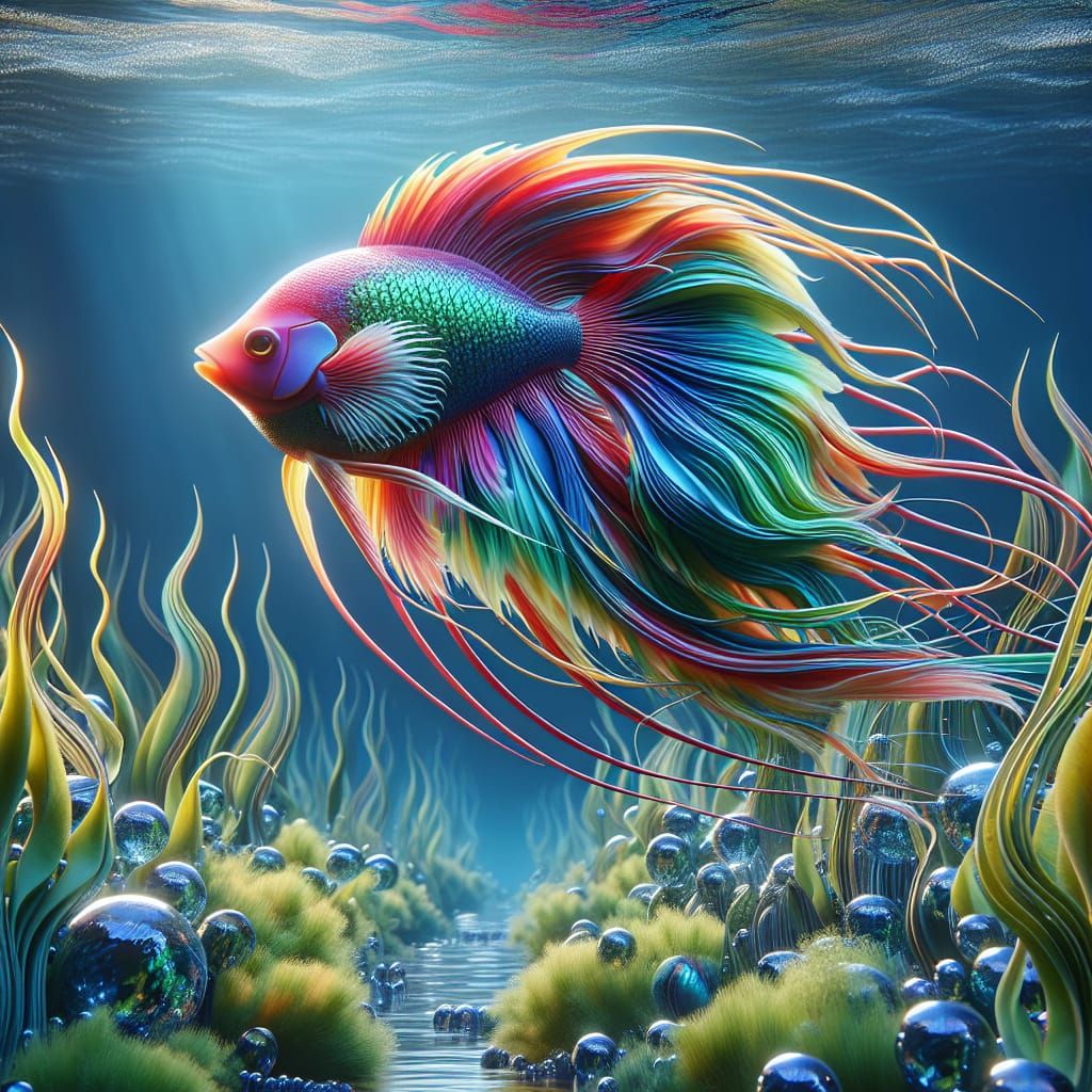 Vibrant Angel Fish in Realistic 3D Digital Art