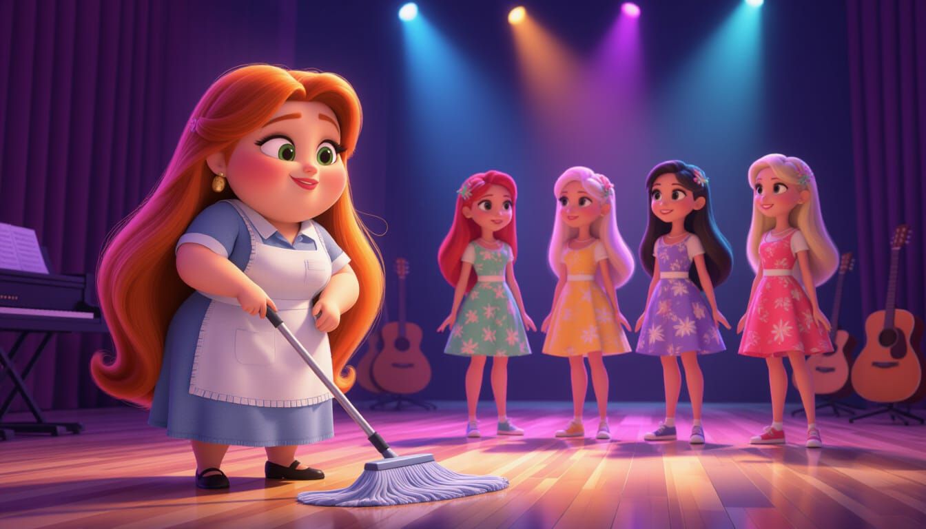 Disney Pixar Style Character Talaa in Music Studio