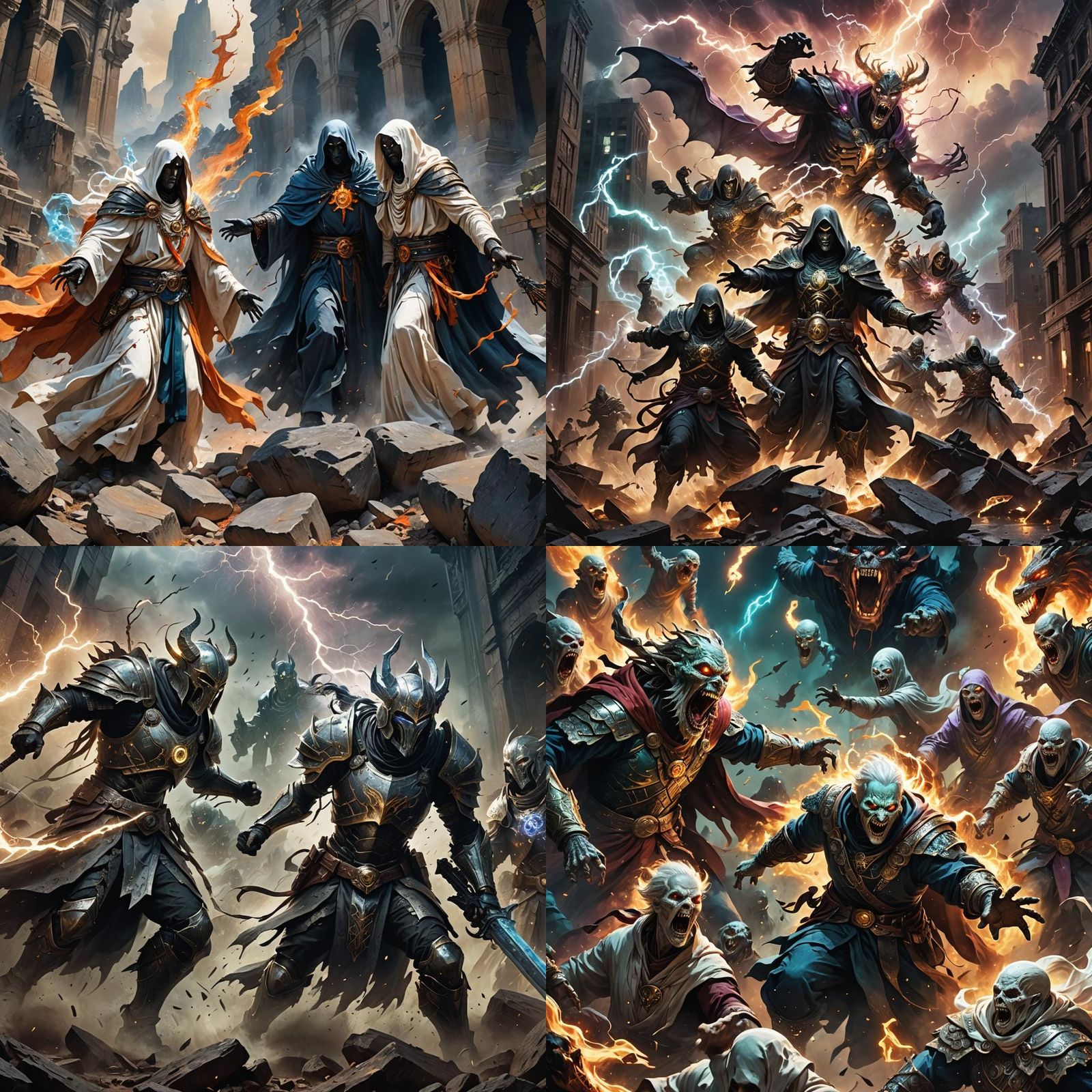 Epic Ghost Battle Portrait in Hyperrealistic Style